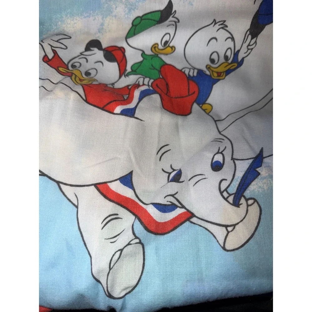 VTG 5pc Disney Mickey Air Mobile Twin Sheet Set Pacific Dumbo Donald Duck Blue